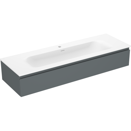 Mexen Orio Badezimmerschrank 140 cm mit Waschbecken Vela, 1 Schublade, Graphit matt/Weiß matt - 91A10-14023-1-BF66-W23M01