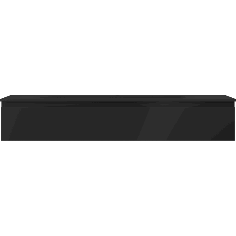 Mexen Orio Badezimmerschrank 140 cm mit Waschbecken Vela, 1 Schublade, schwarz matt - 91A10-14023-1-BF71-W23M71