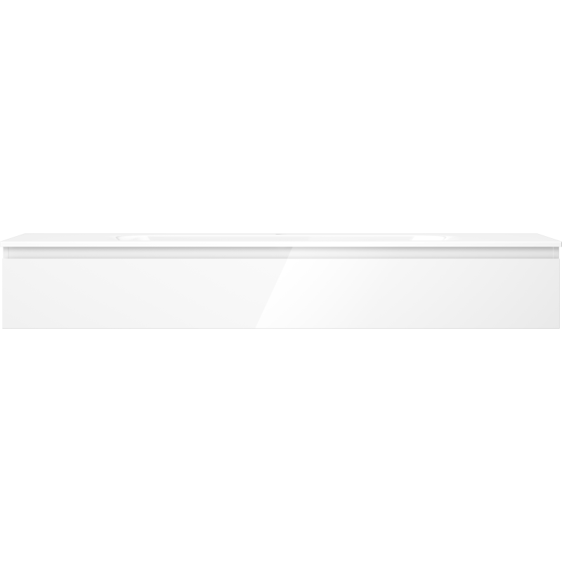 Mexen Orio Badezimmerschrank 160 cm mit Waschbecken Vela, 1 Schublade, weiß glänzend - 91A10-16023-1-BF00-W23M00