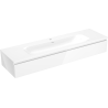 Mexen Orio Badezimmerschrank 160 cm mit Waschbecken Vela, 1 Schublade, weiß glänzend - 91A10-16023-1-BF00-W23M00