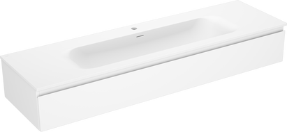 Mexen Orio 160 cm Badezimmerschrank mit Waschbecken Vela, 1 Schublade, weiß matt - 91A10-16023-1-BF01-W23M01