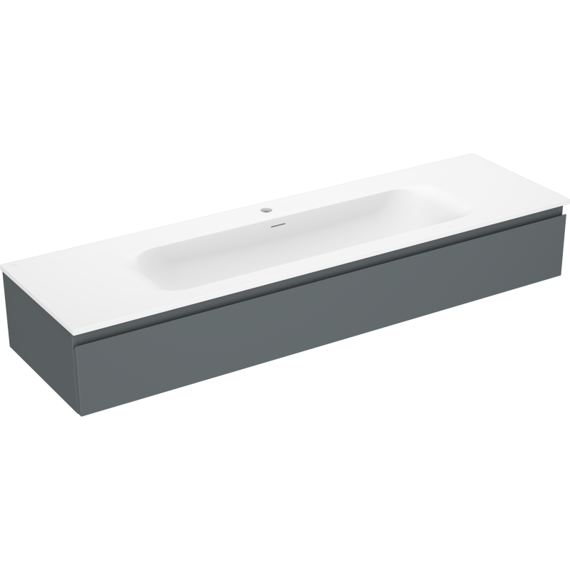 Mexen Orio Badezimmerschrank 160 cm mit Waschbecken Vela, 1 Schublade, graphit matt/weiß matt - 91A10-16023-1-BF66-W23M01