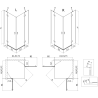 Mexen Mist-H Duo Duschkabine, rechts öffnend, 70 x 80 cm, transparent, gold - 8A5-080L-070P-50-00 - 8A5-070L-080P-50-00