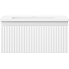 Mexen Rivel Badezimmerschrank 50 cm mit Waschbecken Otis, 1 Schublade, geriffelt, weiß matt - 91A20-05023-1-BF01-W18M01