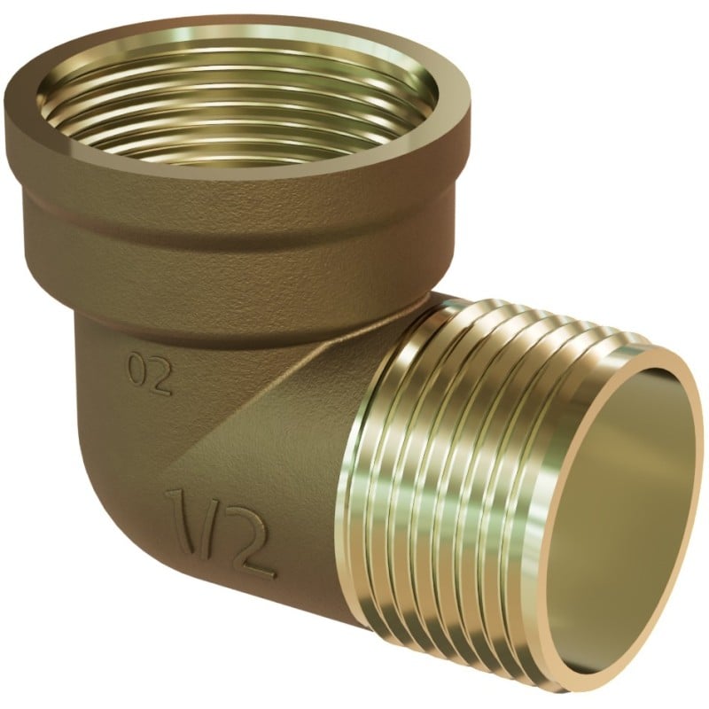 Mexen BRASS Messingwinkel 6/4 AG x 6/4 IG - W97410-6464