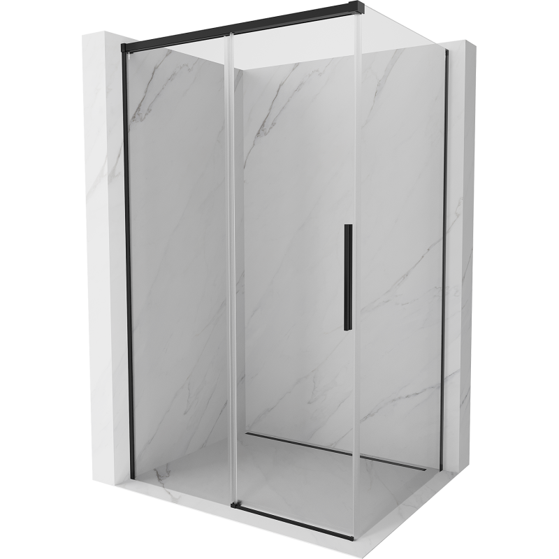 Mexen Rox Duschkabine Schiebetür 130 x 100 cm, transparent, schwarz - 8C2-130-100-70-00