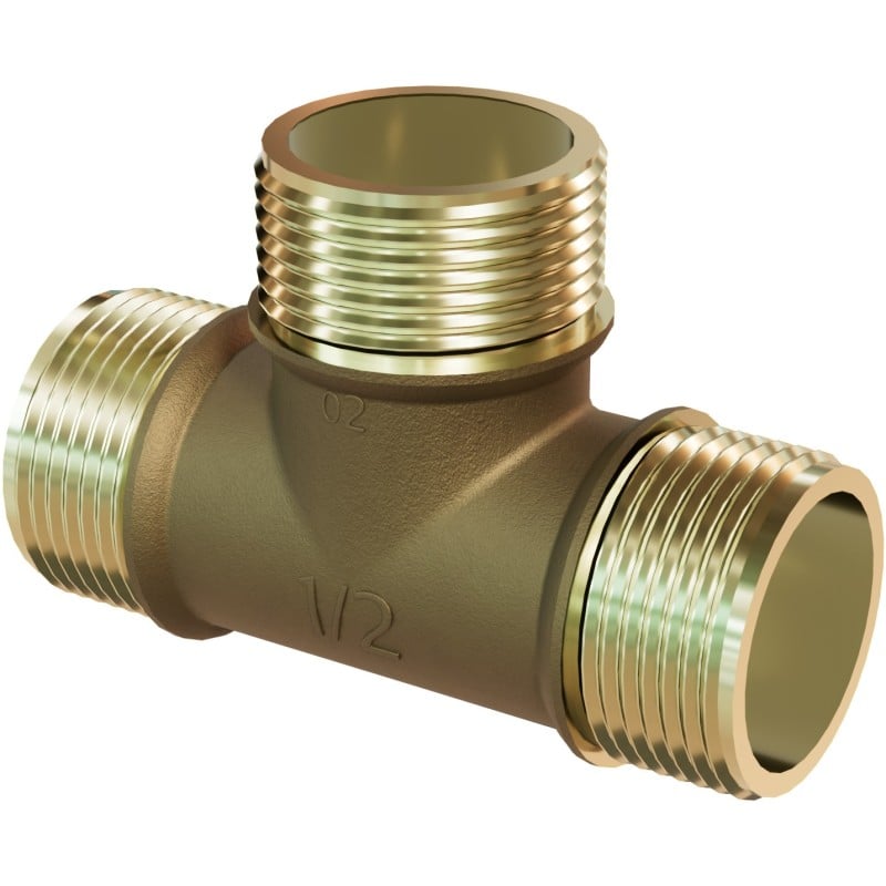 Mexen BRASS Messing T-Stück 1 AG x 1 AG x 1 AG - W97411-101010