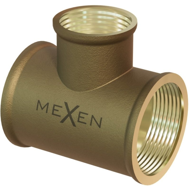 Mexen BRASS Messing-T-Stück 1/2 IG x 3/4 IG x 1/2 IG - W97412-123412