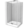 Mexen Apia Schiebeduschkabine 120 x 90 cm, transparent, Chrom + Duschwanne Rio - 840-120-090-01-00-4510