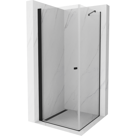 Mexen Pretoria schwenkbare Duschkabine 80 x 80 cm, transparent, schwarz - 852-080-080-70-00