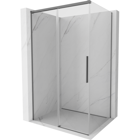 Mexen Rox Duschkabine Schiebetür 120 x 75 cm, transparent, Gun Metal - 8C2-120-075-95-00
