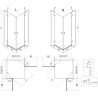 Mexen Mist-H Duo Duschkabine, schwenkbar, links, 75 x 70 cm, transparent, gebürstetes Kupfer - 8A5-075L-070P-65-00