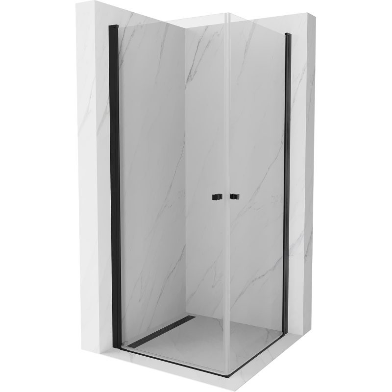 Mexen Pretoria Duo Duschkabine, schwenkbar 70 x 70 cm, transparent, schwarz - 852-070-070-70-00-02