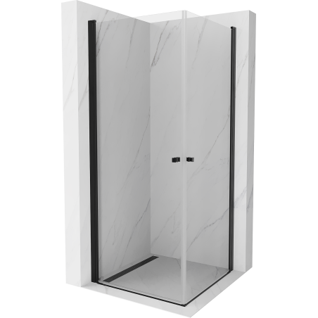 Mexen Pretoria Duo Duschkabine, schwenkbar 70 x 70 cm, transparent, schwarz - 852-070-070-70-00-02