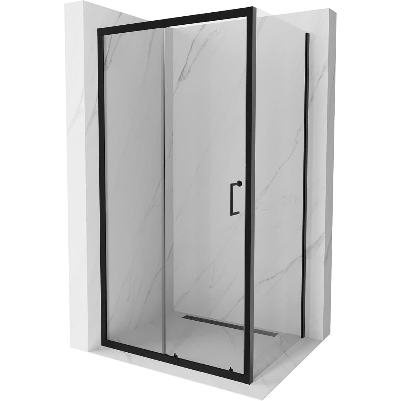 Mexen Apia schiebbare Duschkabine 135 x 90 cm, transparent, schwarz - 840-135-090-70-00