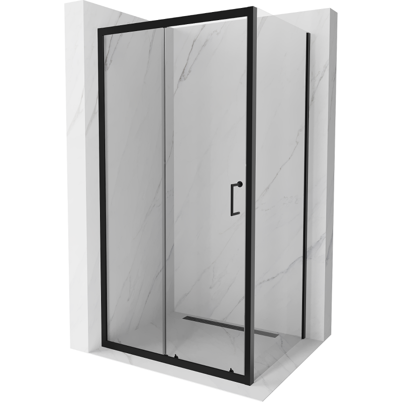 Mexen Apia Duschkabine schiebbar 135 x 70 cm, transparent, schwarz - 840-135-070-70-00