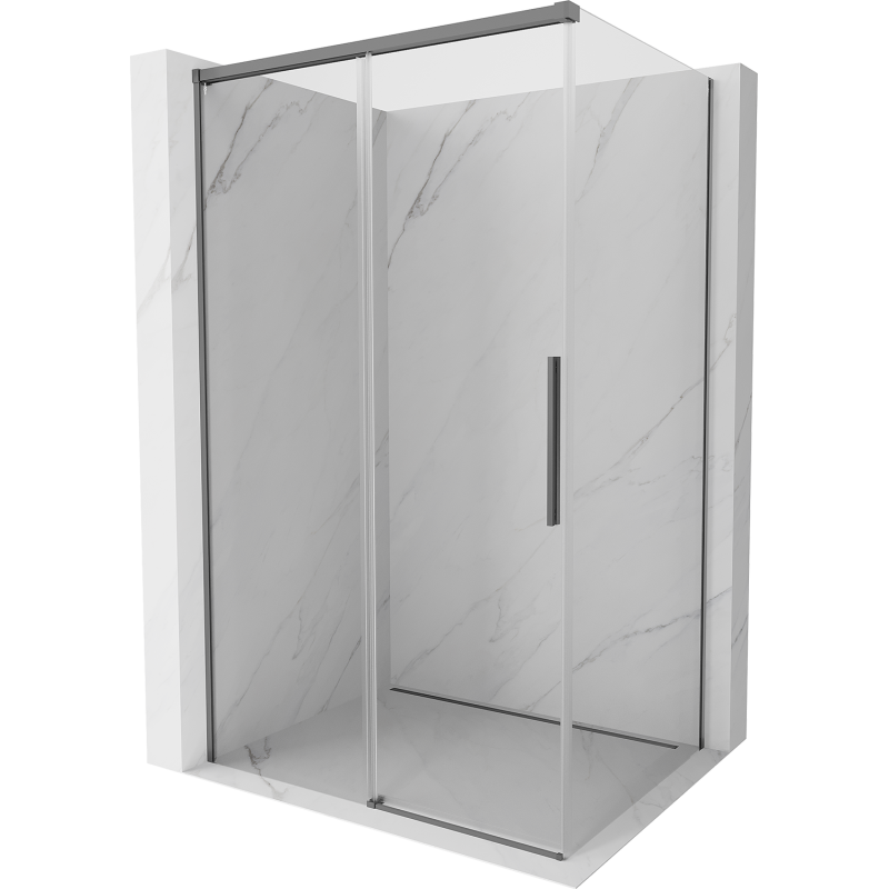 Mexen Rox Duschkabine Schiebetür 105 x 85 cm, transparent, gun metal - 8C2-105-085-95-00