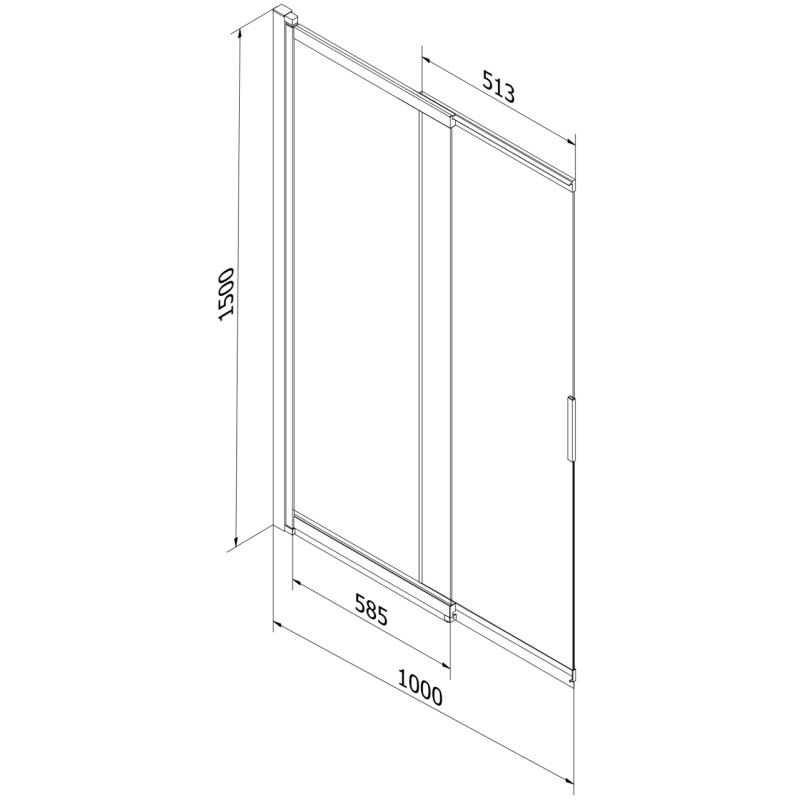 Mexen Fox Duschwand 2-flügelig verschiebbar 100 x 150 cm, transparent, gebürstetes Kupfer - 891-100-002-65-00