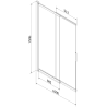 Mexen Fox Duschwand 2-flügelig verschiebbar 100 x 150 cm, transparent, gebürstetes Kupfer - 891-100-002-65-00