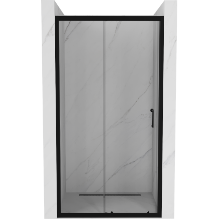 Mexen Apia Schiebetür-Duschabtrennung 145 cm, transparent, schwarz - 845-145-000-70-00