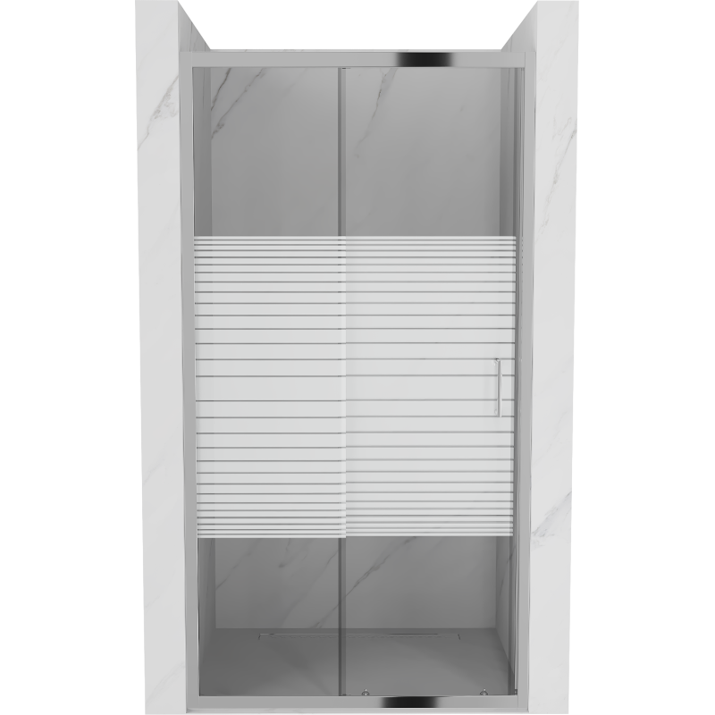 Mexen Apia Schiebetüren 145 cm, Streifen, Chrom - 845-145-000-01-20