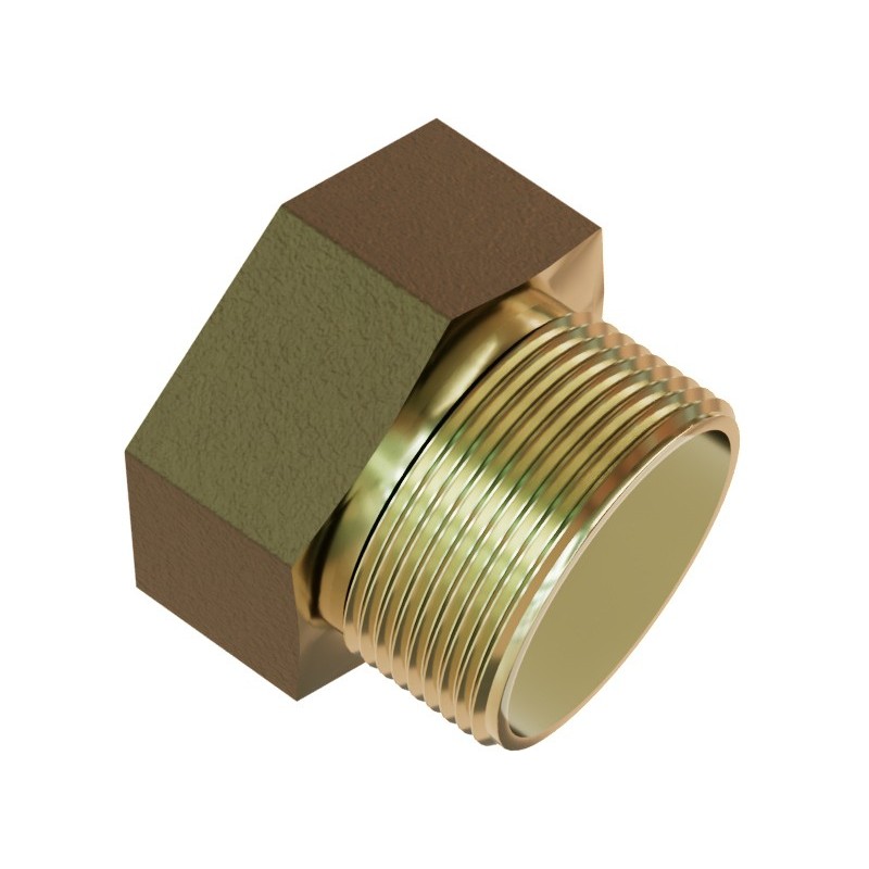 Mexen BRASS Reduzierung aus Messing, Überwurfmutter x Einschraubgewinde 6/4 Zoll IG x 1 Zoll AG - W97419-6410