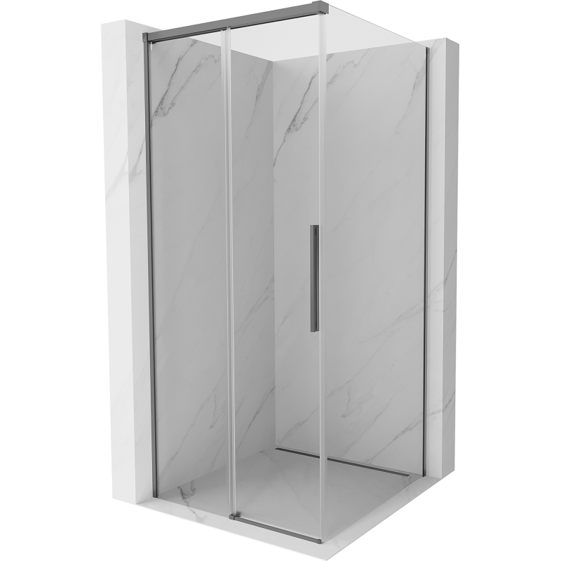 Mexen Rox Duschkabine Schiebetür 100 x 100 cm, transparent, Gun Metal - 8C2-100-100-95-00