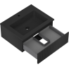 Mexen Rivel Badezimmer-Unterschrank 60 cm mit Waschbecken Otis, 1 Schublade, gerillt, schwarz matt - 91A20-06023-1-BF71-W18M71