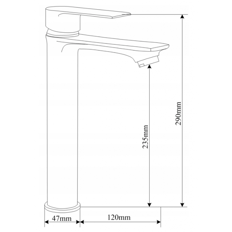 Mexen Royo Hohe Waschtischarmatur, Grafit - 72210-66