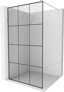 Mexen Kioto Duschwand Walk-in 100 x 200 cm, schwarzes Gitter 8 mm, Chrom - 800-100-101-01-77