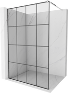 Mexen Kioto Duschtür Walk-in 130 x 200 cm, schwarzes Gitter 8 mm, Chrom - 800-130-101-01-77