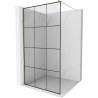 Mexen Kioto Duschwand Walk-in 110 x 200 cm, schwarzes Gitter 8 mm, gold - 800-110-101-50-77