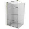 Mexen Kioto Duschwand Walk-in 120 x 200 cm, schwarzes Gitter 8 mm, gold - 800-120-101-50-77