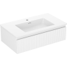 Mexen Rivel 80 cm Badezimmerunterschrank mit Waschbecken Otis, 1 Schublade, geriffelt, weiß matt - 91A20-08023-1-BF01-W18M01