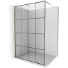 Mexen Kioto Duschwand Walk-in 140 x 200 cm, schwarzes Gitter 8 mm, golden - 800-140-101-50-77