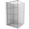 Mexen Kioto Duschwand Walk-in 100 x 200 cm, schwarzes Gitter 8 mm, Roségold - 800-100-101-60-77