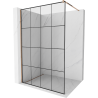 Mexen Kioto Duschwand Walk-in 140 x 200 cm, schwarzes Gitter 8 mm, Roségold - 800-140-101-60-77