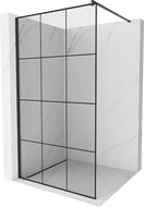 Mexen Kioto Duschwand Walk-in 110 x 200 cm, schwarze Gitter 8 mm, schwarz - 800-110-101-70-77