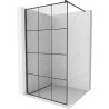 Mexen Kioto Duschwand Walk-in 120 x 200 cm, schwarzes Gitter 8 mm, schwarz - 800-120-101-70-77