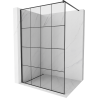 Mexen Kioto Duschwand Walk-in 130 x 200 cm, schwarzes Gitter 8 mm, schwarz - 800-130-101-70-77