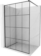 Mexen Kioto Duschwand Walk-in 140 x 200 cm, schwarzes Gitter 8 mm, schwarz - 800-140-101-70-77