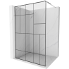 Mexen Kioto Duschwand Walk-in 140 x 200 cm, schwarzes Muster 8 mm, Chrom - 800-140-101-01-78