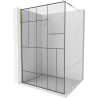 Mexen Kioto Duschwand Walk-in 80 x 200 cm, schwarzes Muster 8 mm, gold - 800-080-101-50-78