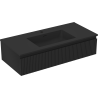 Mexen Rivel Badezimmerschrank 100 cm mit Waschbecken Otis, 1 Schublade, gerillt, schwarz matt - 91A20-10023-1-BF71-W18M71