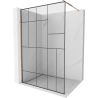 Mexen Kioto Duschwand Walk-in 100 x 200 cm, schwarzes Muster 8 mm, Roségold - 800-100-101-60-78