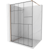 Mexen Kioto Duschwand Walk-in 140 x 200 cm, schwarzes Muster 8 mm, Roségold - 800-140-101-60-78