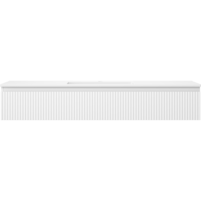 Mexen Rivel Badezimmer-Schrank 140 cm mit Waschbecken Otis, 1 Schublade, gerillt, weiß matt - 91A20-14023-1-BF01-W18M01