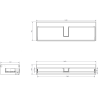 Mexen Rivel Badezimmerschrank 140 cm mit Waschbecken Otis, 1 Schublade, geriffelt, grau matt/weiß matt