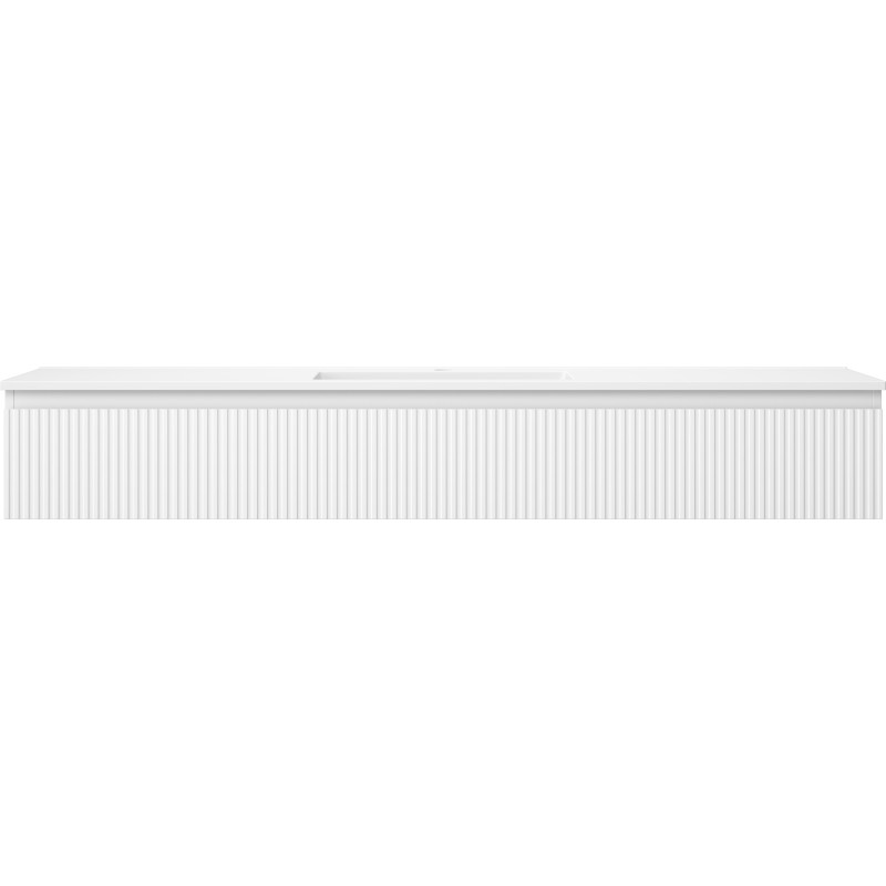 Mexen Rivel Badezimmerschrank 160 cm mit Waschbecken Otis, 1 Schublade, geriffelt, weiß matt - 91A20-16023-1-BF01-W18M01