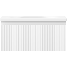 Mexen Rivel Badezimmerschrank 50 cm mit Waschbecken Vela, 1 Schublade, geriffelt, weiß matt - 91A20-05023-1-BF01-W23M01